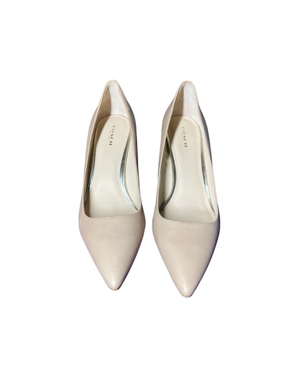 Coach Leather Elegant Cream Women's Pumps
